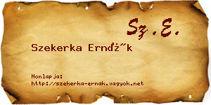 Szekerka Ernák névjegykártya